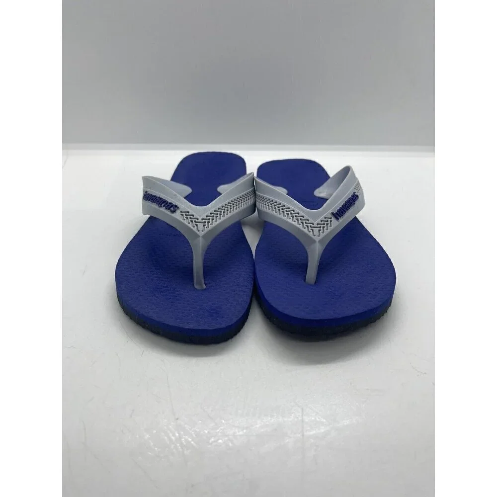 Havaianas Kids Boys Flip Flops Sandals Gray Blue Size 1 Youth EUR 31/32 Shoes